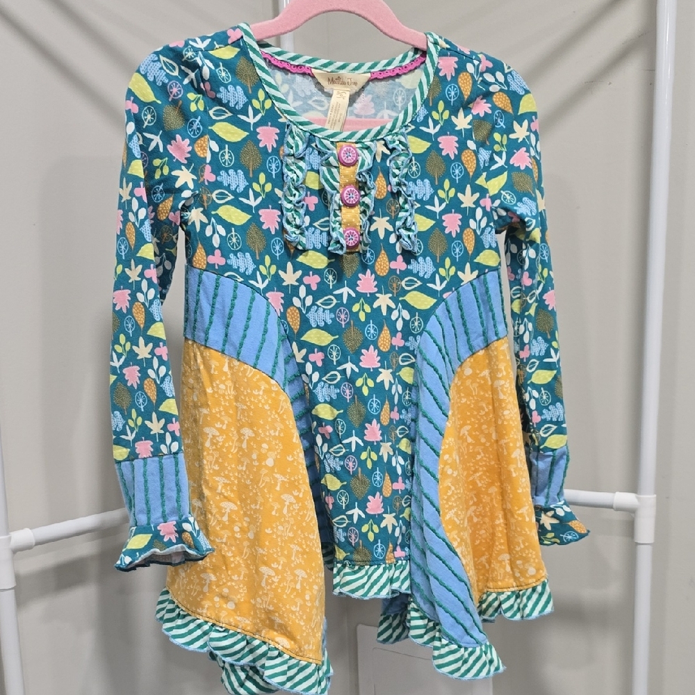 Matilda Jane Kids Top in Teal and Yellow Floral